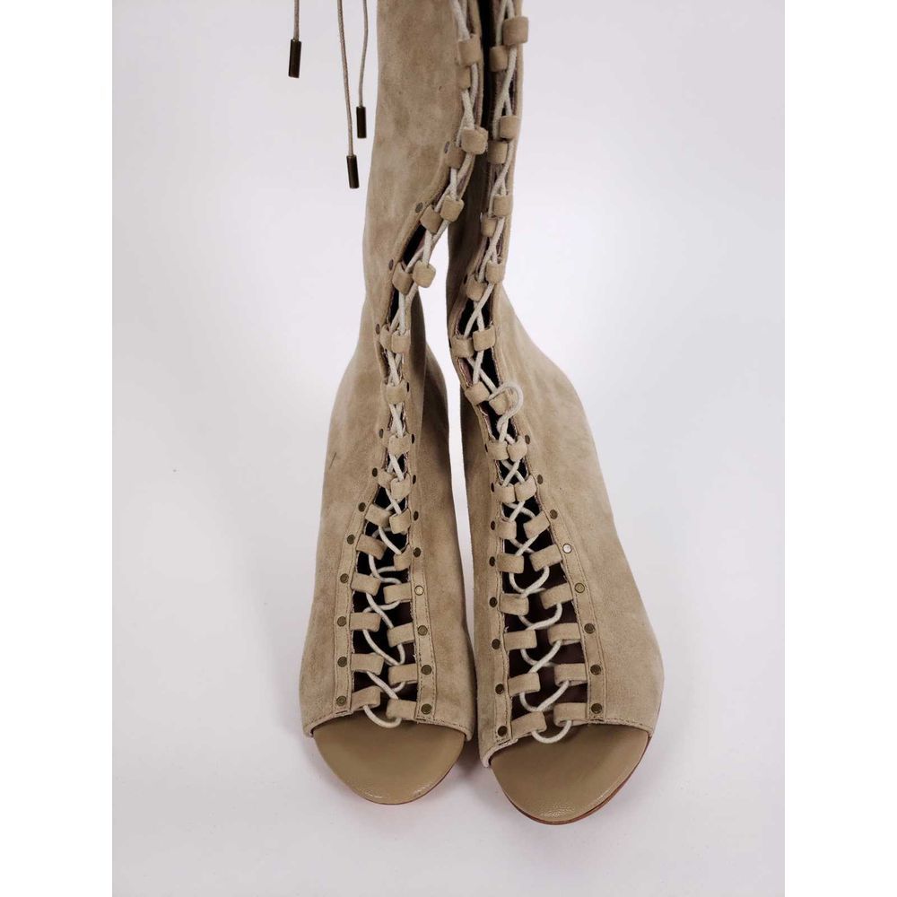 Joie Aubrey Suede Lace Up Peep Toe Knee Boots - Picture 3 of 8